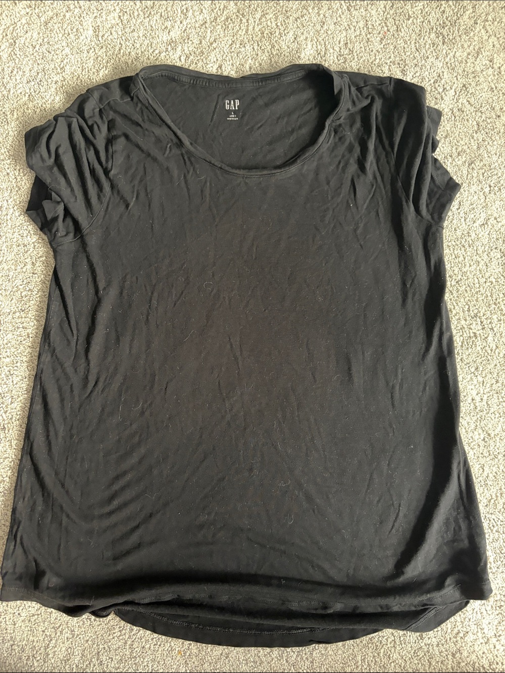 GAP Black Short Sleeve Scoop Neck Tee